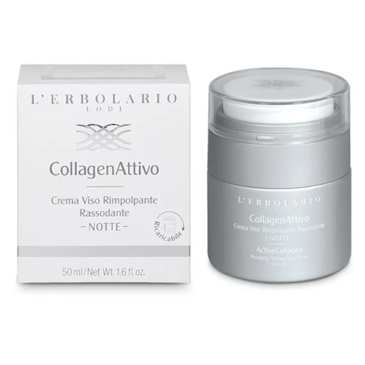 L'Erbolario Collagen Attivo Ricarica Crema Viso Rimpolpante Rassodante Notte Ricarica 50 ml