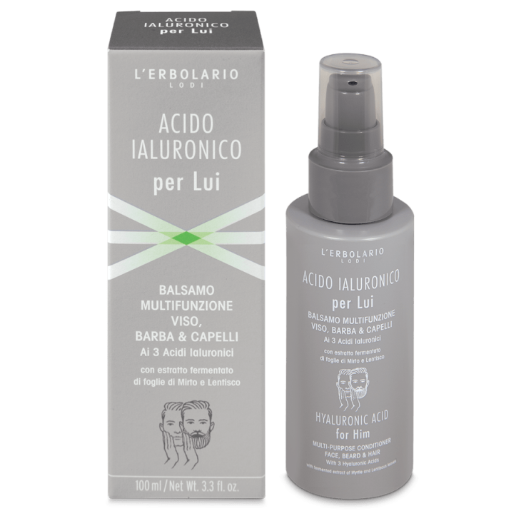L'Erbolario Acido Ialuronico Balsamo Multifunzione Viso Barba e Capelli 100 ml