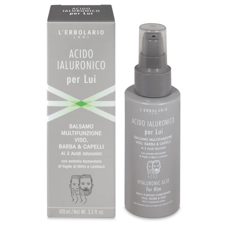 L'Erbolario Acido Ialuronico Balsamo Multifunzione Viso Barba e Capelli 100 ml