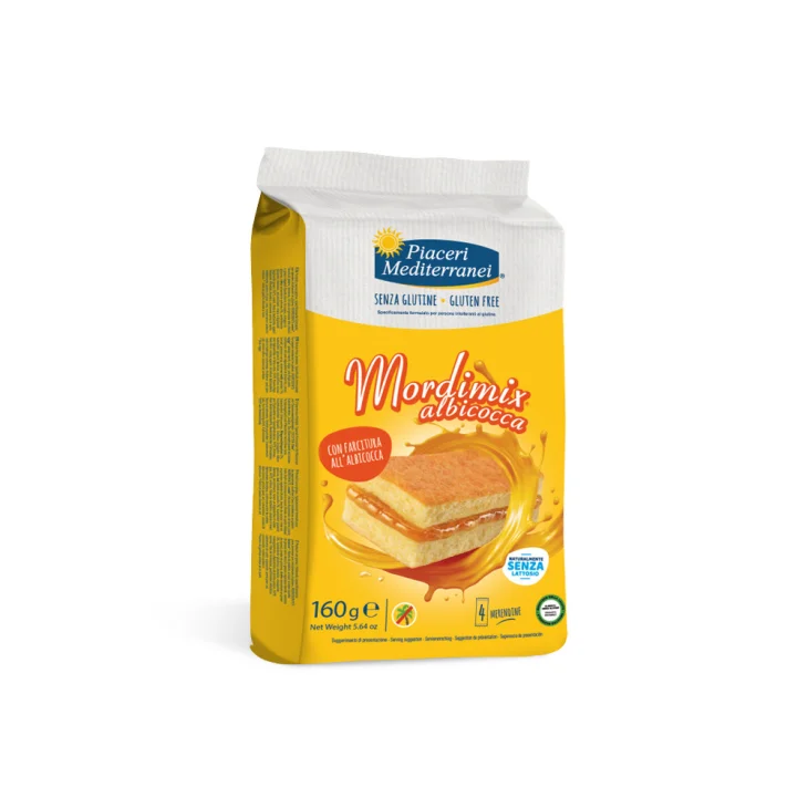 Piaceri Mediterranei Merendine Albicocca Senza Glutine e Lattosio 4x40g Piaceri Mediterranei Merendine Albicocca Senza Glutine e Lattosio 4x40g