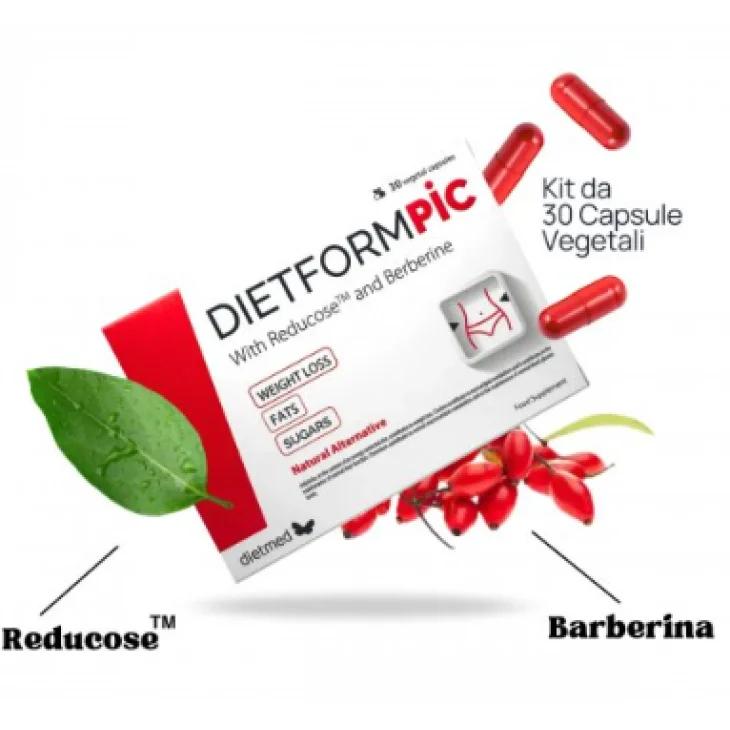 DietformPic Integratore alimentare Per il Controllo del Peso Corporeo 30 Capsule