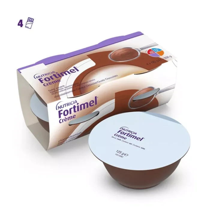 Fortimel Cr&egrave;me Alimento a Fini Medici Speciali ad alto contenuto calorico e proteico gusto cacao 4 X 125 G