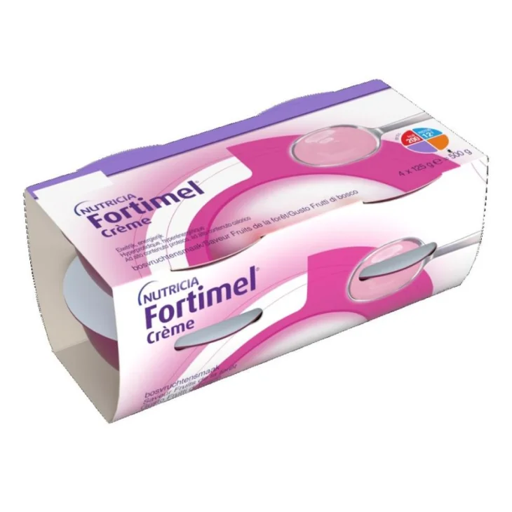 Fortimel Cr&egrave;me Alimento a Fini Medici Speciali ad alto contenuto calorico e proteico gusto frutti di bosco 4 X 125 G