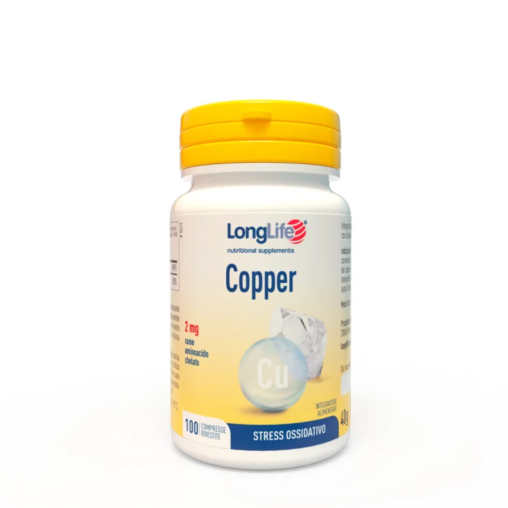 Longlife Copper Integratore di Rame per Pelle Capelli e Unghie 100 compresse