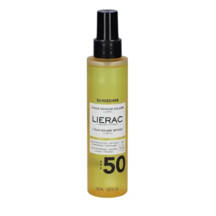 Lierac Sunissime Olio Protezione Solare Alta SPF50 Idratante e Sublimante 150 ml