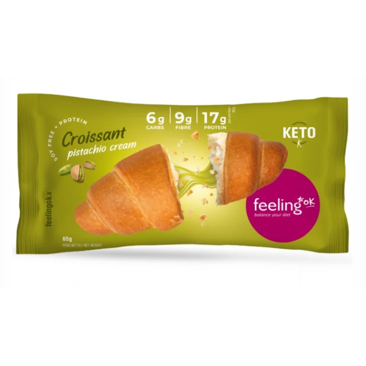 FeelingOk Croissant Ripieno di Crema di Pistacchio 65 g