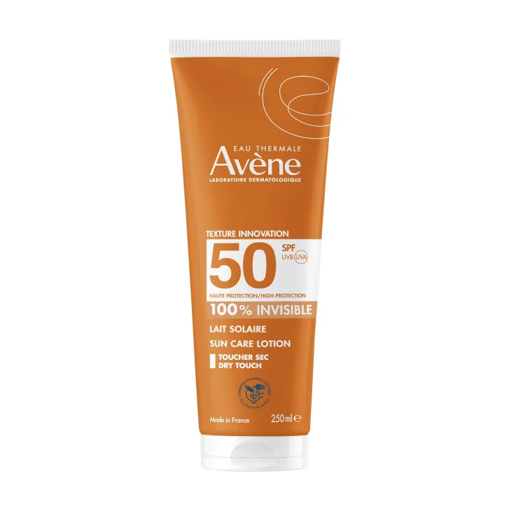 Av&egrave;ne Eau Thermale Latte Solare Protezione alta SPF 50, Finish invisibile senza residui, 250ml