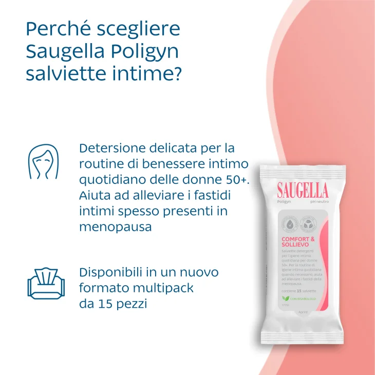 Saugella Poligyn Salviette Igiene Intima 15 pezzi