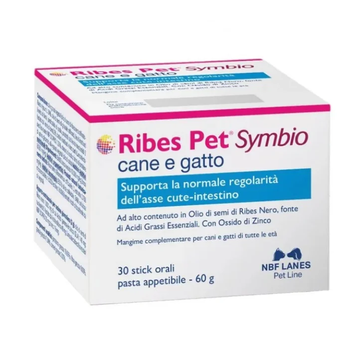N.B.F. Lanes Ribes Pet Symbio Pasta Mangime Complementare Cute-Intestino Cani e Gatti 30 bustine