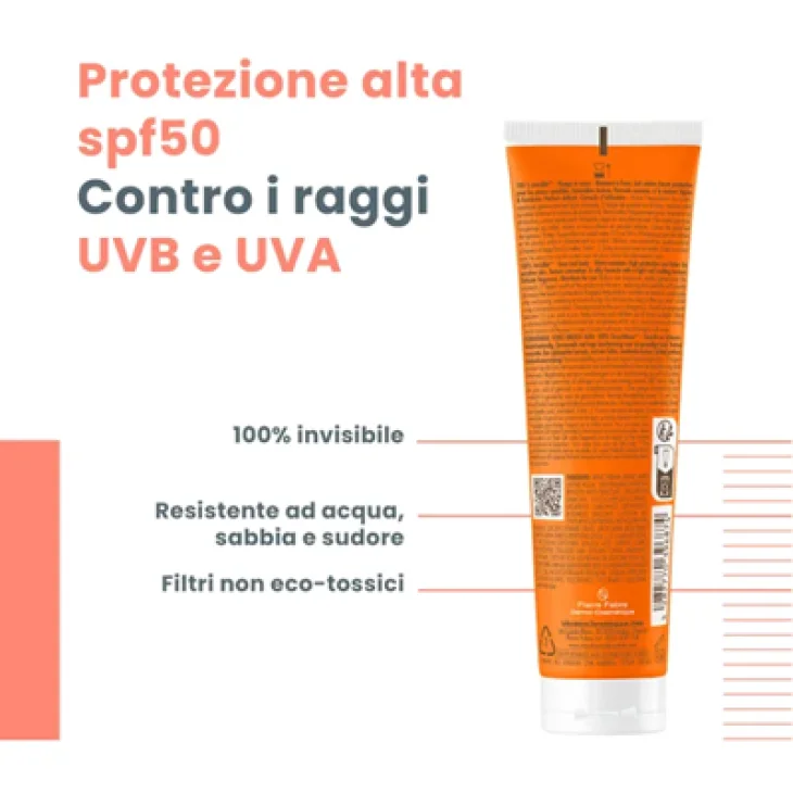 Av&egrave;ne Eau Thermale Latte Solare Protezione alta SPF 50, Finish invisibile senza residui, 100 ml