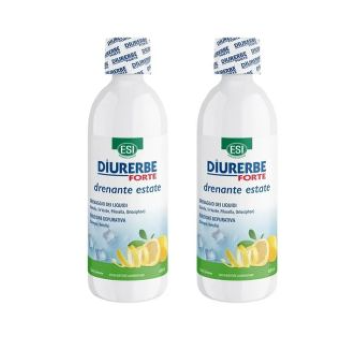 ESI Diuerbe Forte Drenante Estate Gusto Limone Bipack Integratore Magnesio e Potassio 500 ml + 500 ml