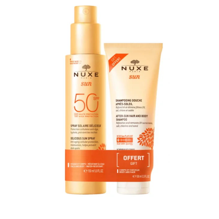 Nuxe Sun Latte Solare Spray Spf50 150 ml + Shampoo Doccia Doposole 100 ml