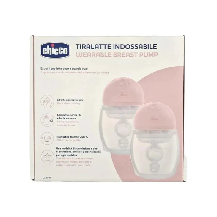 Chicco Tiralatte Indossabile Doppio Wireless Ricaricabile USB-C Chicco Tiralatte Indossabile Doppio Wireless Ricaricabile USB-C