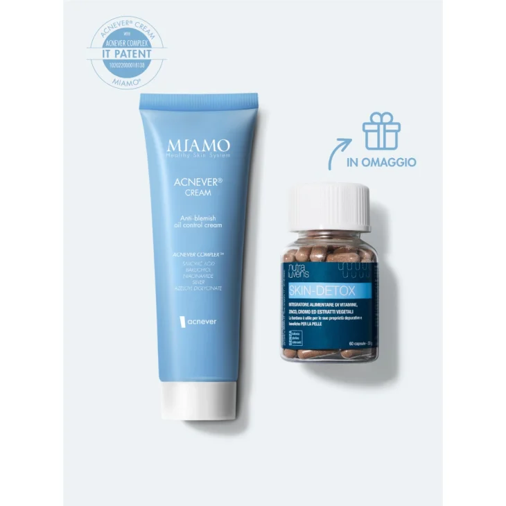 Miamo Protocollo Pelle Acneica Crema Acnever 50 ml + Skin Detox 60 capsule OMAGGIO