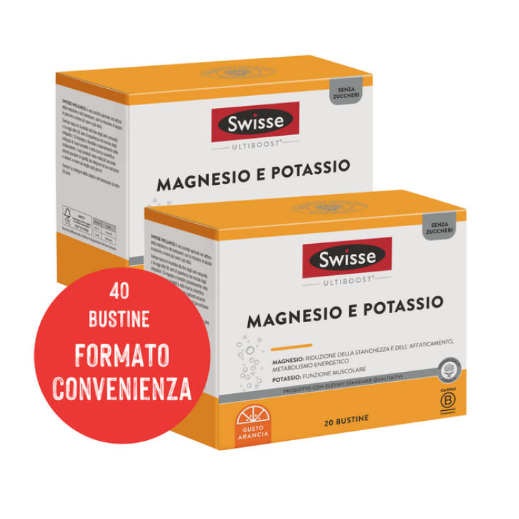 Swisse Magnesio e Potassio Gusto Arancia 20 Bustine Bipack
