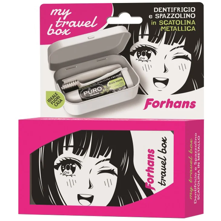 Forhans My Travel Box Corona Girl 1 Spazzolino + 1 Dentifricio Black 12 ml