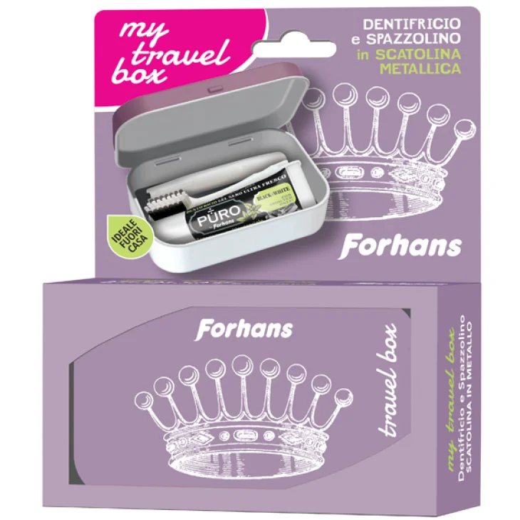 Forhans My Travel Box Corona Rosa 1 Spazzolino + 1 Dentifricio Black 12 ml