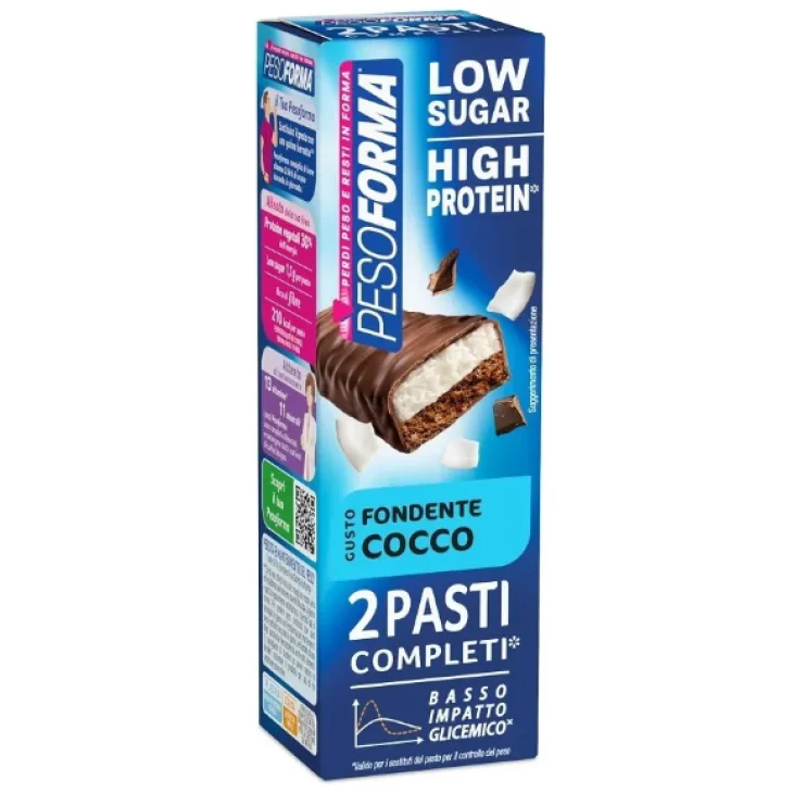 Pesoforma Barrette Pasti Low Sugar Fondente Cocco 2 pezzi