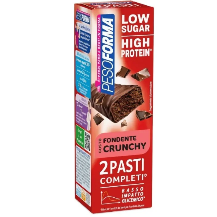 Pesoforma Barrette Pasti Low Sugar Fondente Crunchy 2 Pezzi