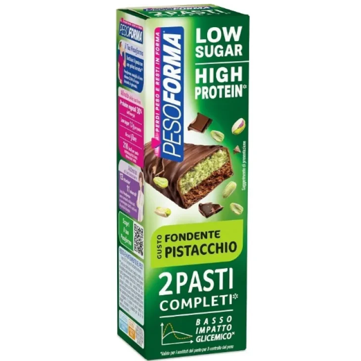 Pesoforma Barrette Pasti Low Sugar Fondente e Pistacchio 2 Pezzi