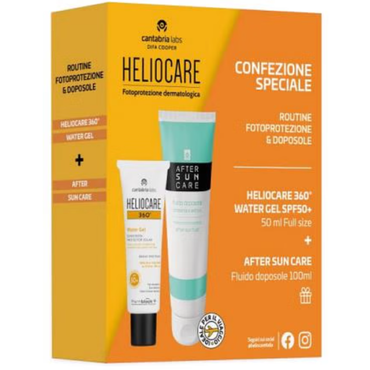 Heliocare 360° Water Gel SPF50+ 50 ml + After Sun 100 ml Travel Size