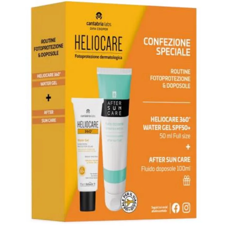 Heliocare 360° Water Gel SPF50+ 50 ml + After Sun 100 ml Travel Size