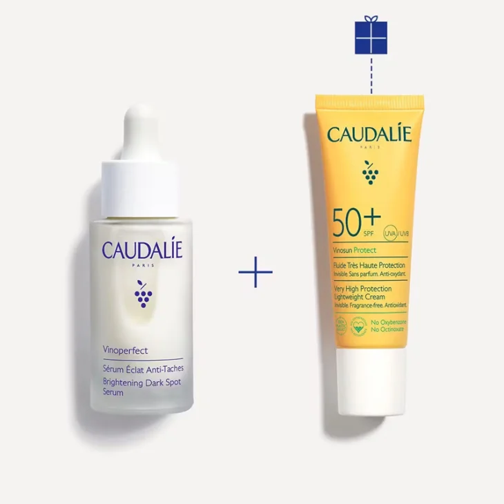 Caudalie Vinoperfect Cofanetto Duo Antimacchie Estate Siero Illuminante 30 ml + Fluido Altissima Protezione 20 ml