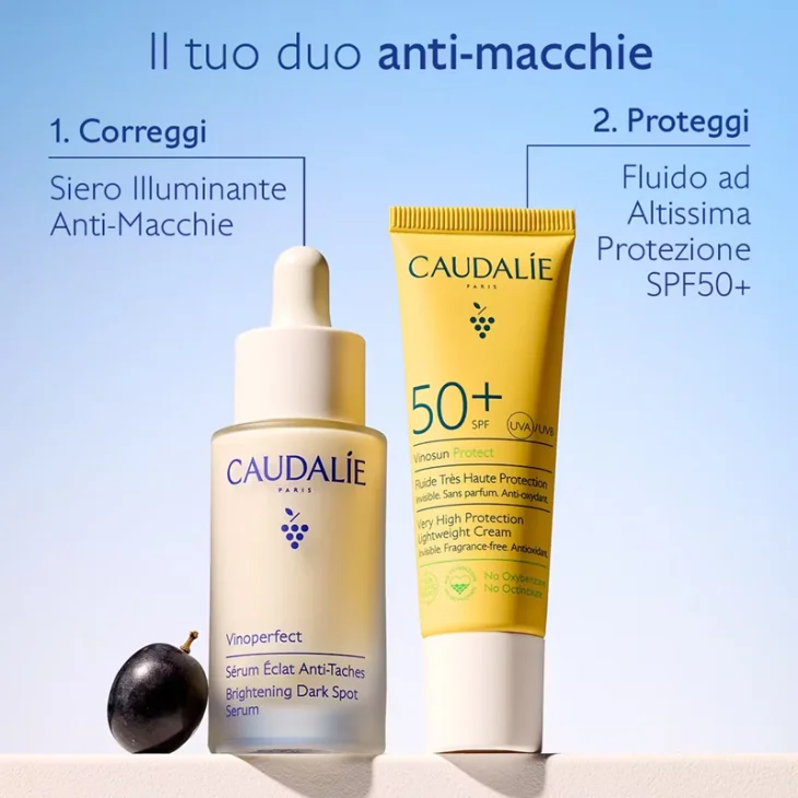 Caudalie Vinoperfect Cofanetto Duo Antimacchie Estate Siero Illuminante 30 ml + Fluido Altissima Protezione 20 ml