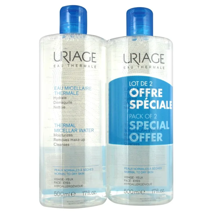 Uriage Eau Micellaire Thermale Acqua Micellare Detergente Pelle Normale o Secca PROMO BIPACK 500 + 500 ml