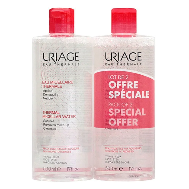 Uriage Eau Micellaire Thermale Acqua Micellare Detergente Pelle Sensibile PROMO BIPACK 500 ml + 500 ml