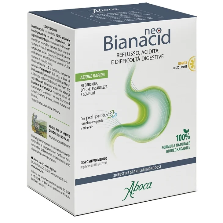 Aboca Neobianacid Contro Il Reflusso Gastroesofageo 20 bustine gusto limone