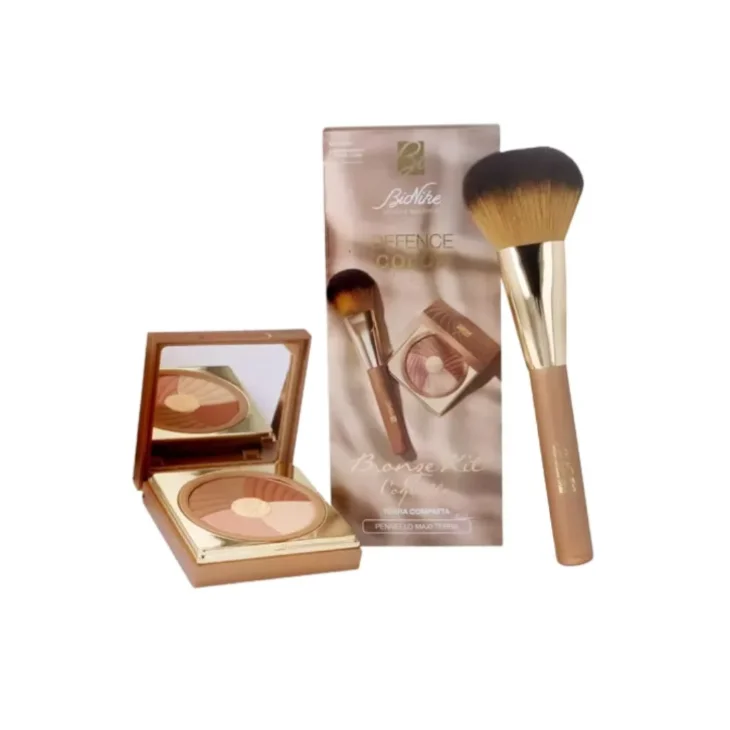 Bionike Defence Color Bronze Kit Terra Compatta Pennello Maxi Terra Color 211 Coquille 10 g