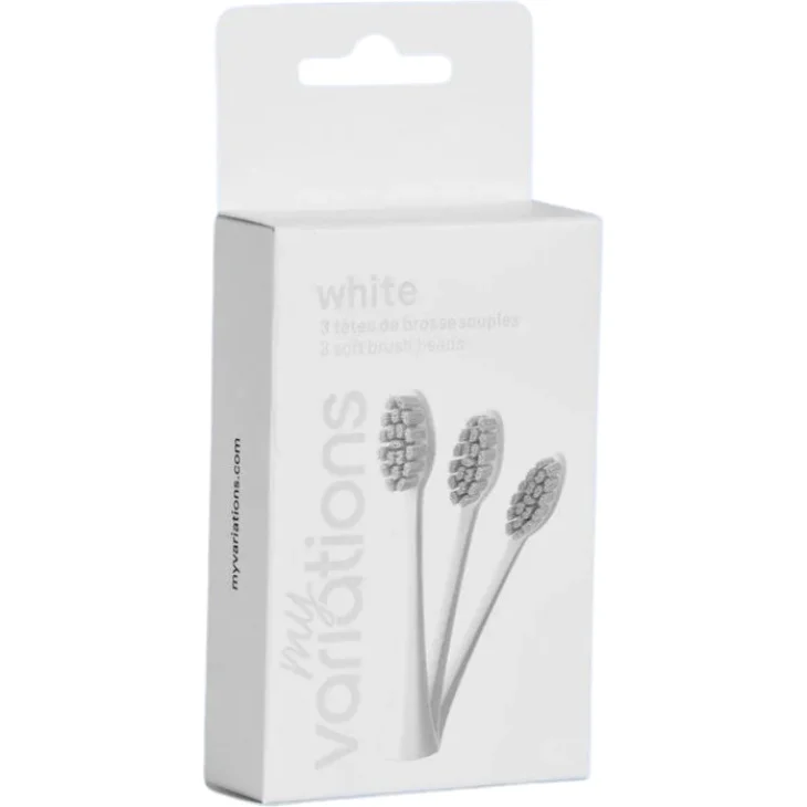 MyVariations Pack 3 Testine di Ricambio Bianche per Spazzolino Set da 3 pezzi