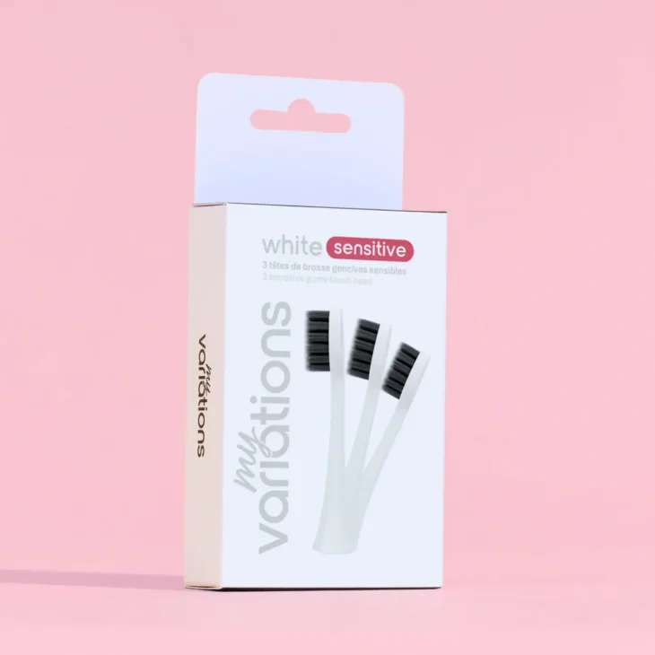 MyVariations Sensitive Testine di Ricambio Bianche per Gengive Sensibili Set da 3 pezzi