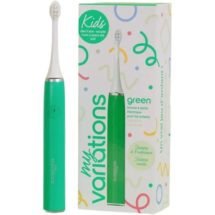 MyVariations KIDS Spazzolino Elettrico Verde per Bambini dai 3 ai 13 anni
