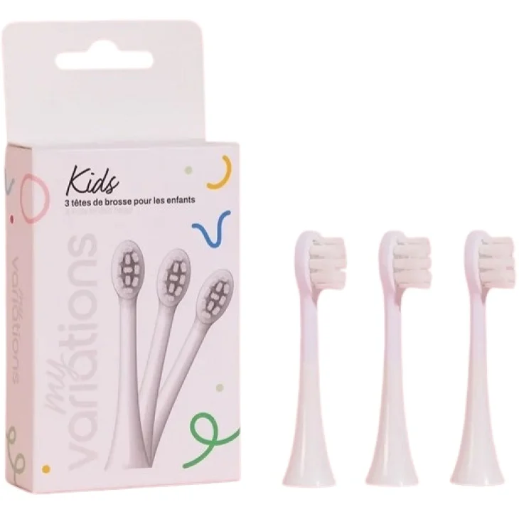 MyVariations Testine Bianche di Ricambio Spazzolino per Bambini 3 pezzi