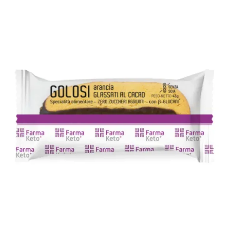 Farmaketo Golosi Savoiardi Glassati al Cacao Gusto Arancia 43 g