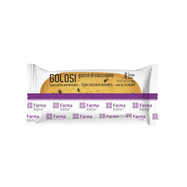 Farmaketo Golosi con Gocce di Cioccolato Snack Dolci Dietetici 35 grammi