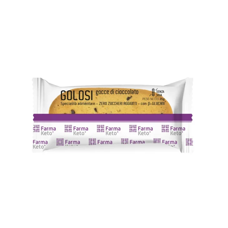Farmaketo Golosi con Gocce di Cioccolato Snack Dolci Dietetici 35 grammi