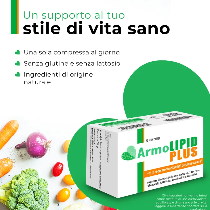 Armolipid Plus Integratore per il Controllo del Colesterolo 70 compresse 70 giorni di trattamento
