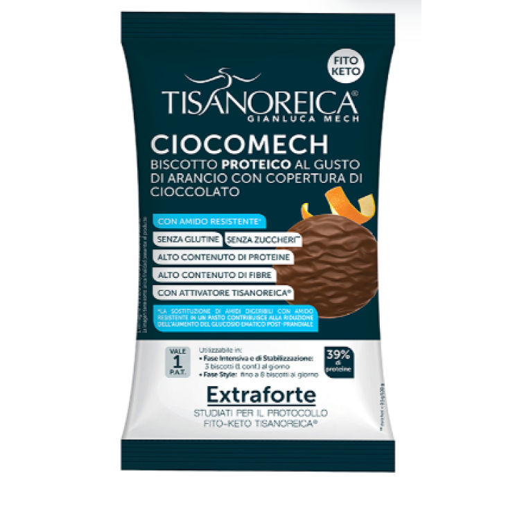 Tisanoreica Ciocomech Biscotto Proteico Arancio con Copertura al Cioccolato 3 pezzi