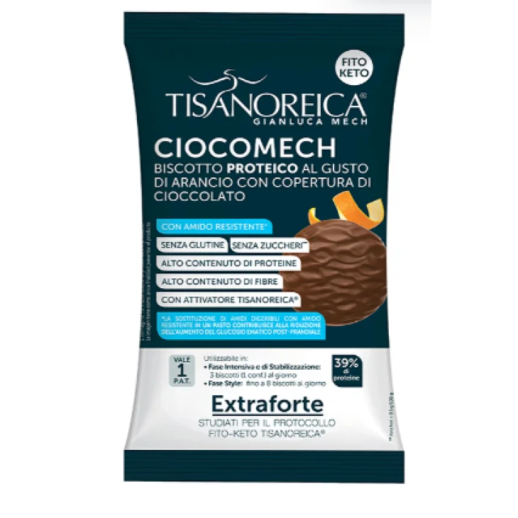 Tisanoreica Ciocomech Biscotto Proteico Arancio con Copertura al Cioccolato 3 pezzi