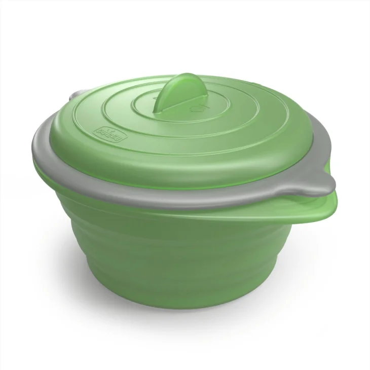 Chicco Vaporiera Pieghevole Silicone Cottura Vapore Microonde 3 pezzi