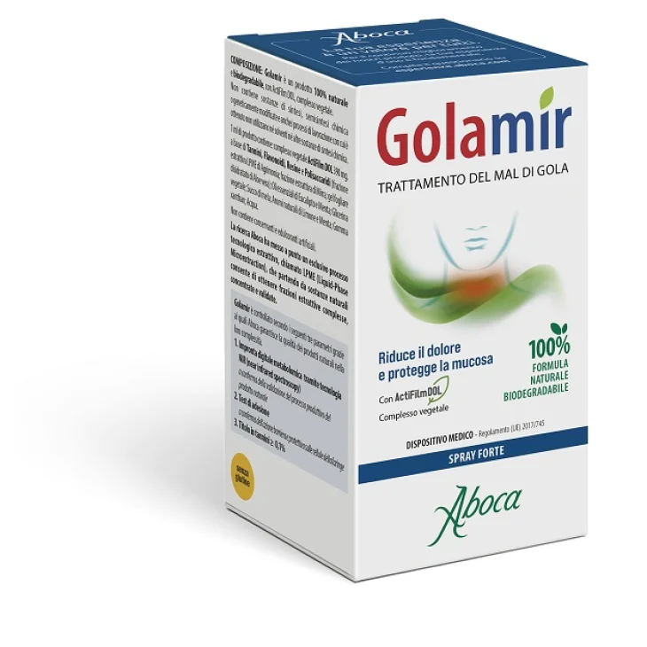 Aboca Golamir Spray Forte Trattamento del Mal di Gola 30 ml