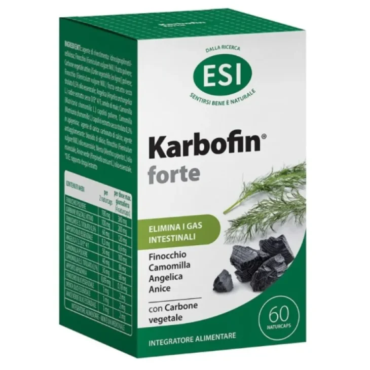 ESI Karbofin Forte Integratore contro il Gonfiore Addominale 60 capsule