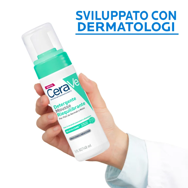CeraVe Mousse Detergente Riequilibrante Per Pelli Sensibili da Normali a Miste 148ml