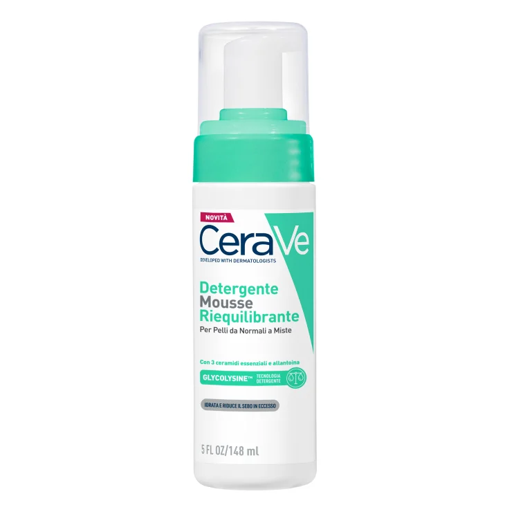 CeraVe Mousse Detergente Riequilibrante Per Pelli Sensibili da Normali a Miste 148ml