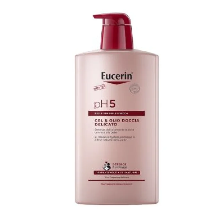 Eucerin pH 5 Gel e Olio Doccia Delicato per Pelle Sensibile e Secca 1 litro