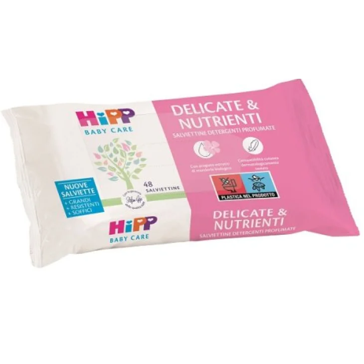 Hipp Salviette Delicate & Nutrienti Per la Pulizia Quotidiana del Bambino 48 Pezzi