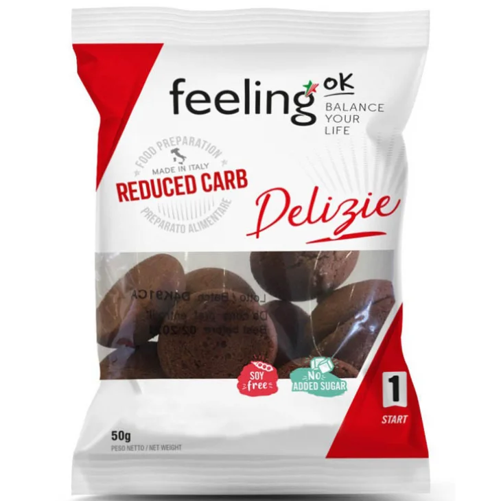 Feeling OK +Protein Frollino al Cacao con Gocce di Cioccolato 50 g